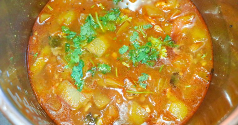 Bottle gourd stew – Anapakaya/Sorakaya pulusu – Instant pot