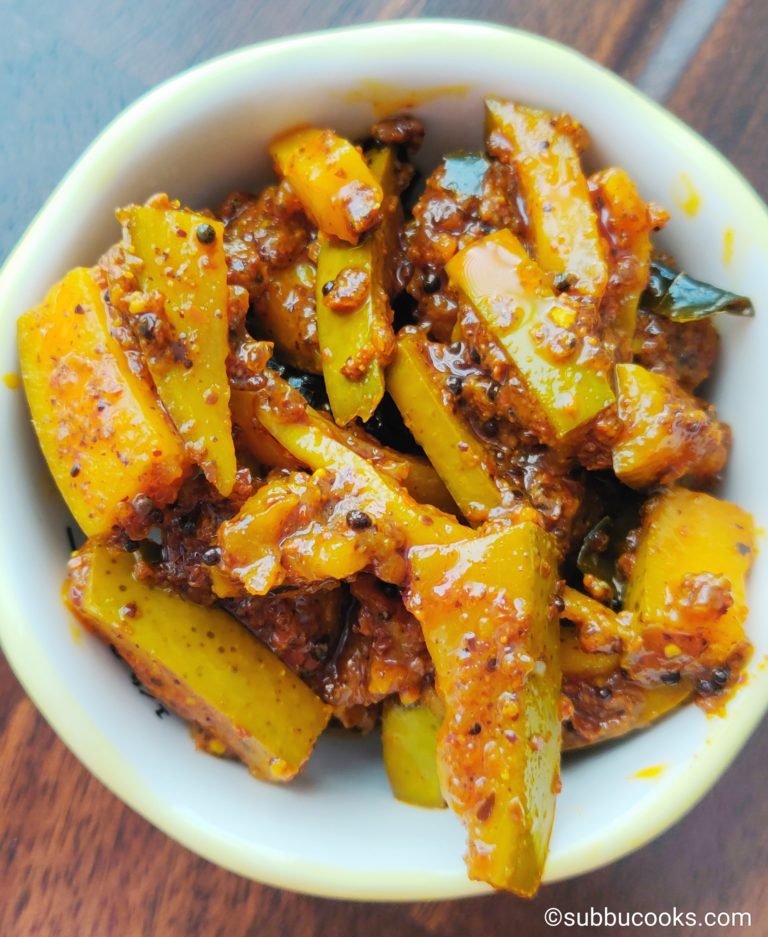 Instant Mango Pickle Quick Easy Mango Pickle Recipe Subbu Cooks