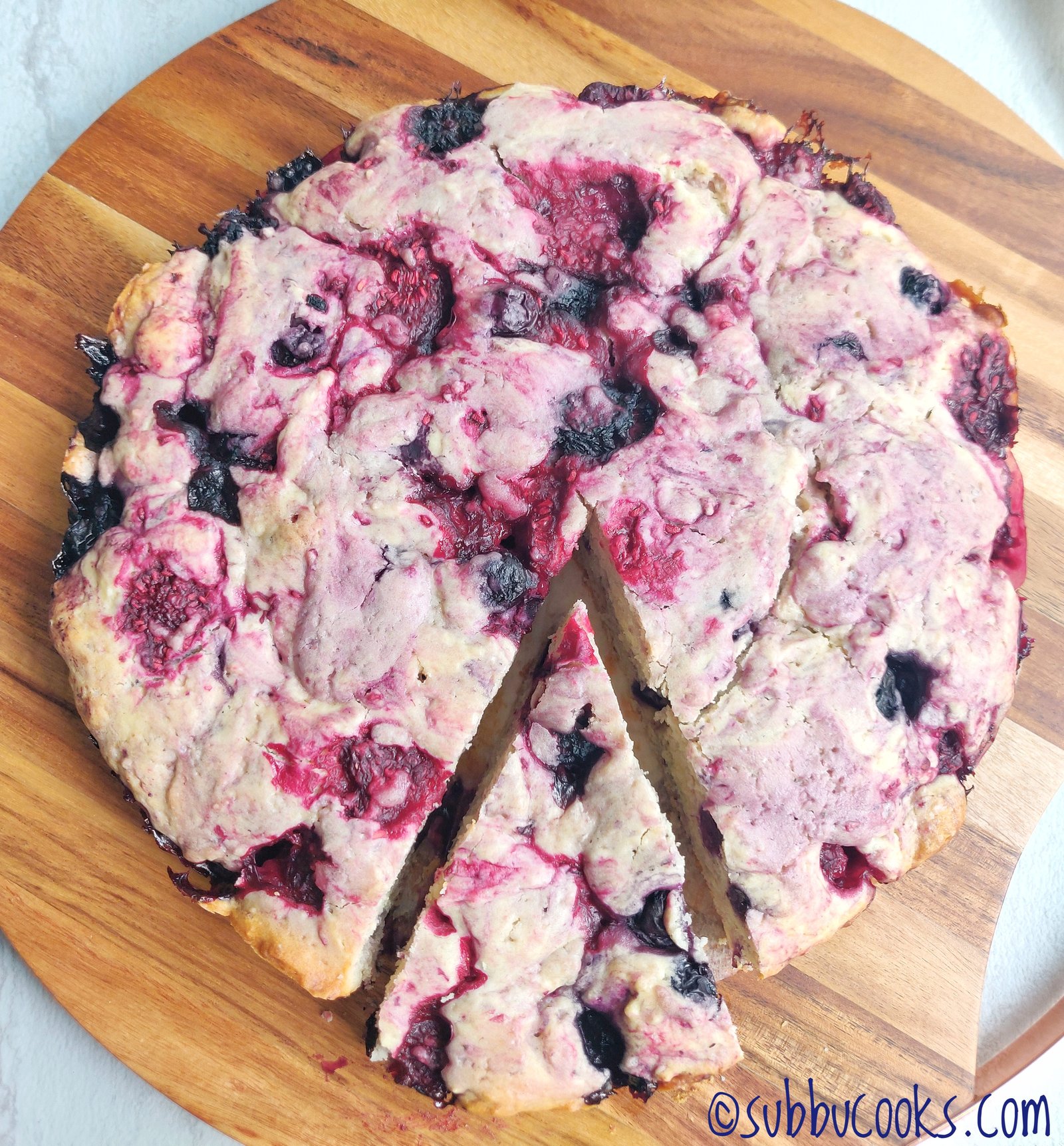 Berry cake with frozen berries | Triple Berry cake